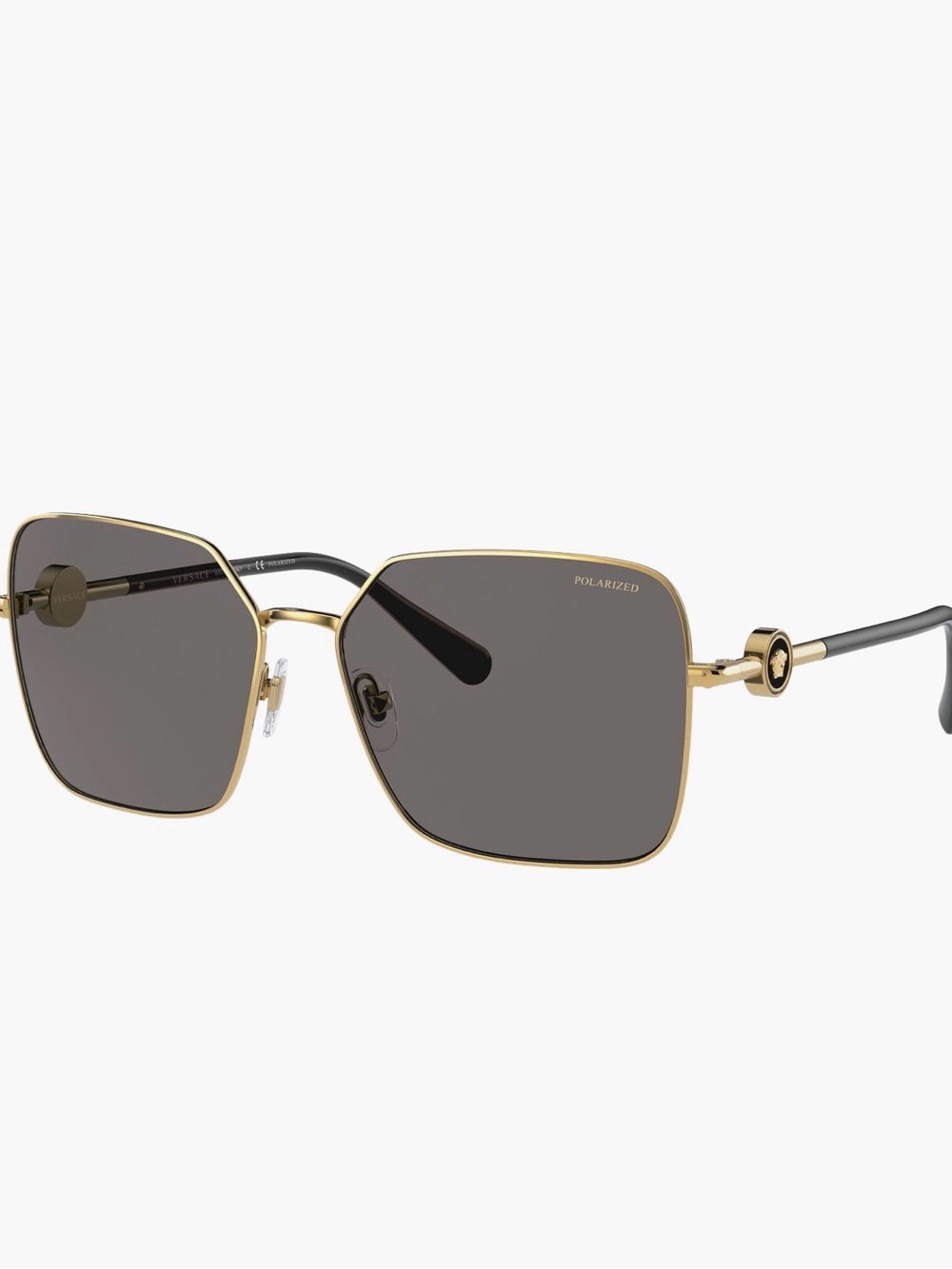 Versace Gold Frame Sunglasses with Dark Gray Lenses